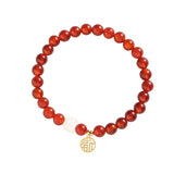 Vintage Red Agate Jade Beaded Bracelet Ethnic Jewelry