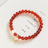 Vintage Red Agate Jade Beaded Bracelet Ethnic Jewelry