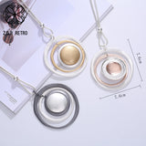 Vintage Long Chains Necklace Pendant Jewelry for Women