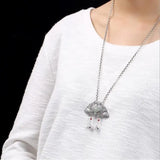 Vintage S925 Silver Hetian Jade South Red Inlaid Peony Flower Pendant