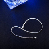 Vintage Silver Plated Anklet 2mm Snake Bohemian Ankle Bracelet