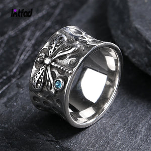 Vintage S925 Sterling Silver Dragonfly Finger Ring
