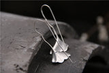 Vintage S925 Sterling Silver Leaf Earrings Thai Silver Hook Earrings