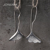 Vintage S925 Sterling Silver Leaf Earrings Thai Silver Hook Earrings