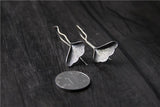 Vintage S925 Sterling Silver Leaf Earrings Thai Silver Hook Earrings