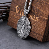 Vintage Saint Mary Pendant Necklace Christian Charm Jewelry Gift