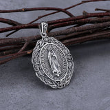 Vintage Saint Mary Pendant Necklace Christian Charm Jewelry Gift