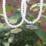 Saturn Pearl Choker Necklace Y2K Jewelry Crystal Zircon Pendant