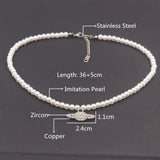 Saturn Pearl Choker Necklace Y2K Jewelry Crystal Zircon Pendant