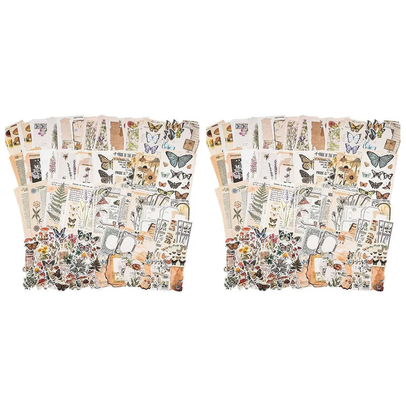 Vintage Scrapbook Supplies Pack (400 Pcs)
