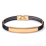 Vintage Sequin Snake Chain Link Charm Bracelets Soft Health Stainless Steel Cuff