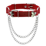 Vintage PU Leather Chain Choker Necklace