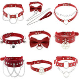 Vintage PU Leather Chain Choker Necklace