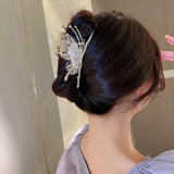 Vintage Butterfly Hair Clips Cubic Zirconia Copper Hair Claws