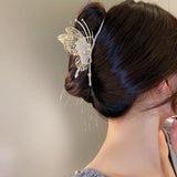 Vintage Butterfly Hair Clips Cubic Zirconia Copper Hair Claws