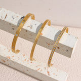 Vintage Zircon Stars Enamel Cuff Bangle 18K Plated Waterproof Bracelet