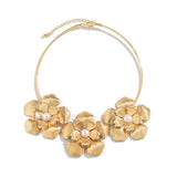 Vintage Punk Pearl Rose Flower Pendant Necklace
