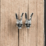 Vintage Silver Rabbit Ear Studs 925 Sterling Silver Earrings