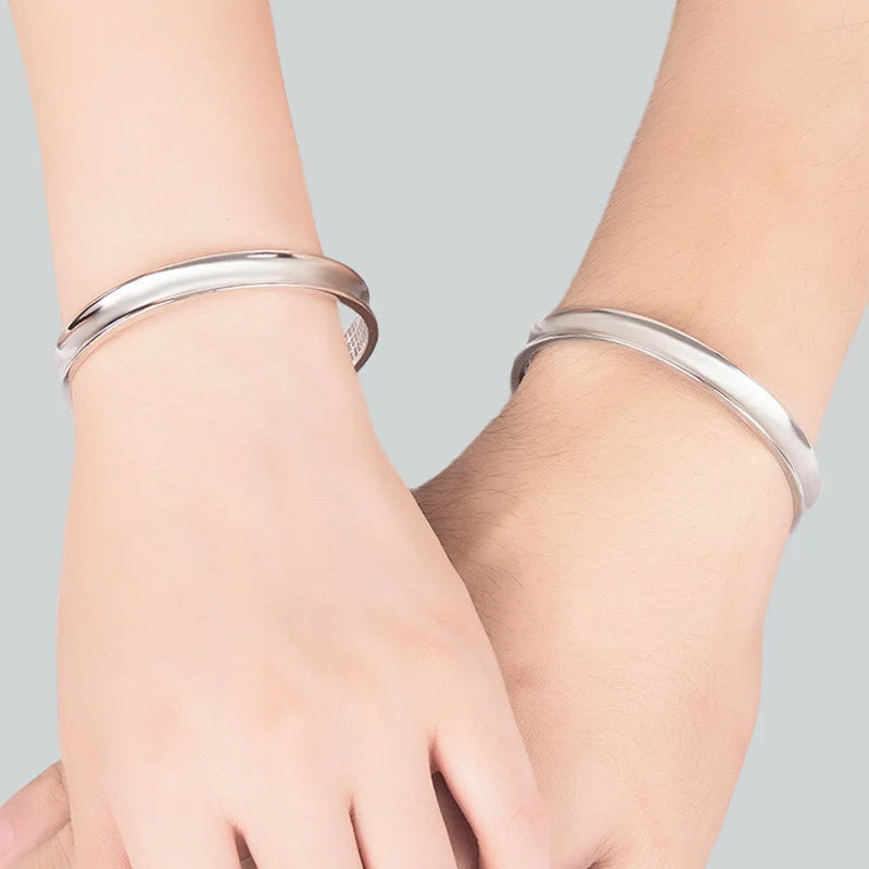 Vintage Silver Heart Sutra Bangles - Women Men Jewelry