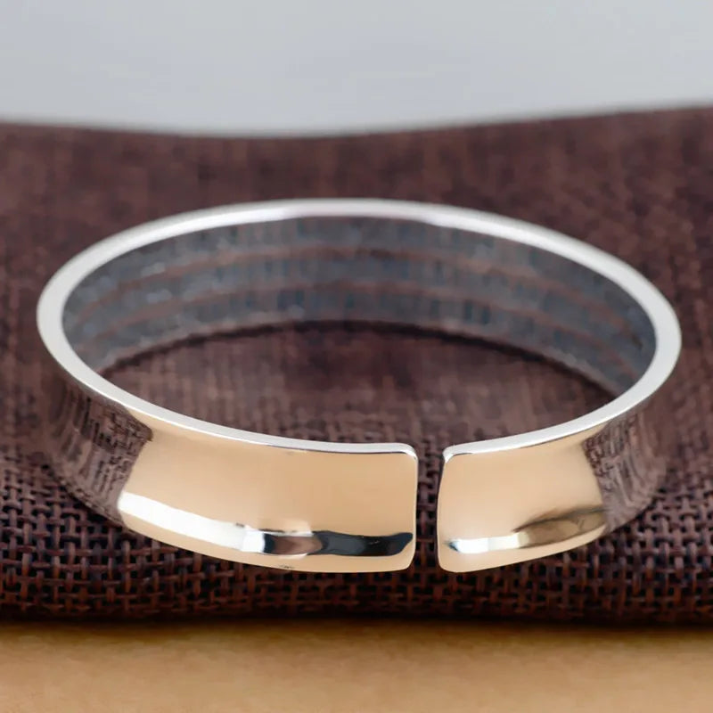 Vintage Silver Heart Sutra Bangle, Mother's Jewelry