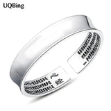 Vintage Silver Heart Sutra Bangle, Mother's Jewelry