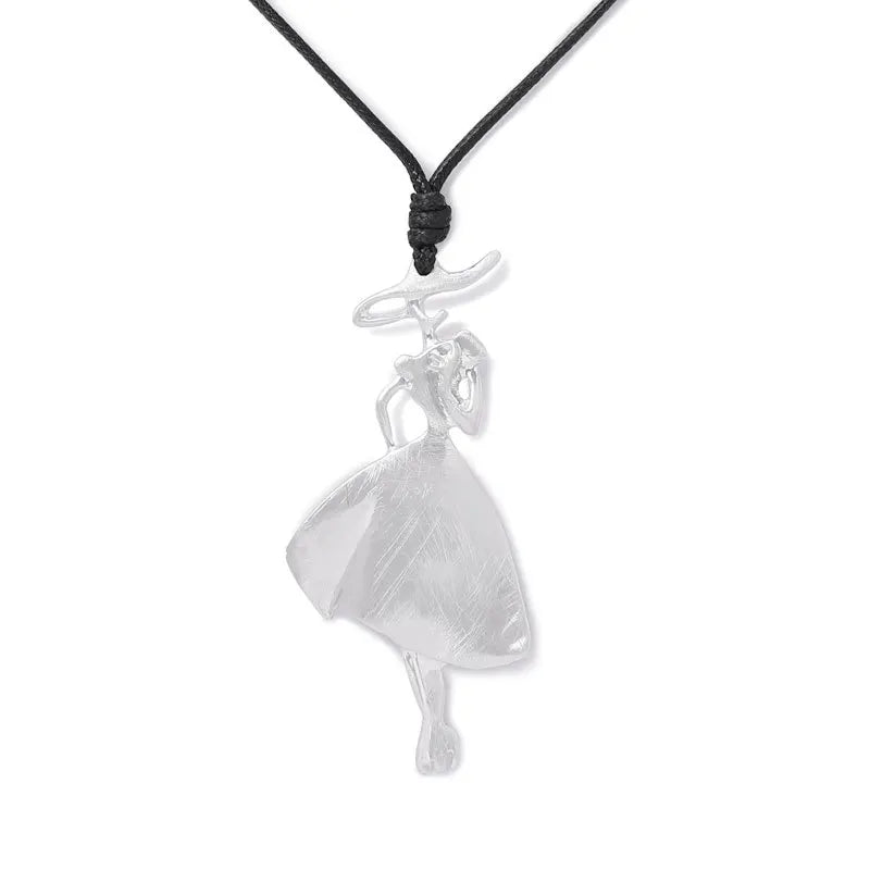 Vintage Silver Shape Leather Rope Accessories Women Gothic Gift