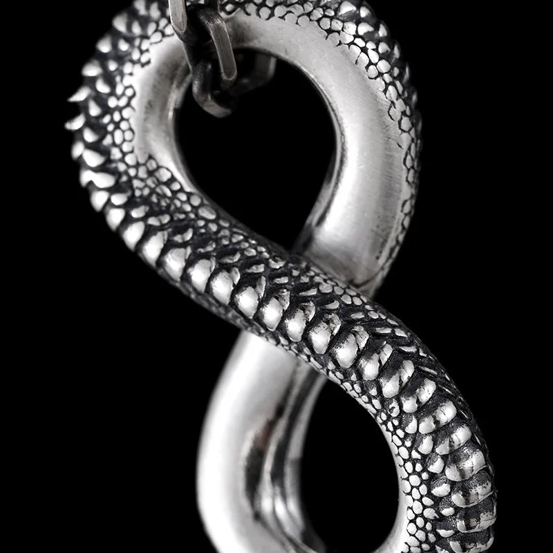 Vintage Silver Ouroboros Pendant Necklace for Men Women