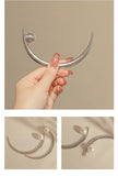 Vintage Silver Moon Hairpin Pearl Metal Hair Sticks for Women Headwear