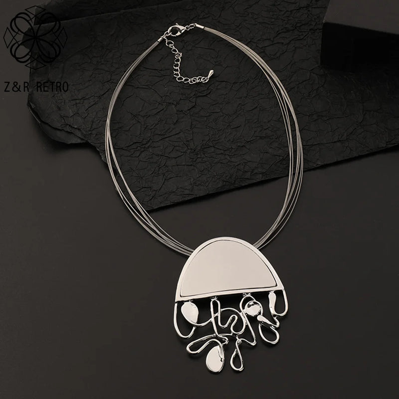 Vintage Silver Chokers Necklace for Women Gothic Jewelry