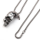 Vintage Skeleton Half Skull Necklace Pendant Gothic Jewelry Choker Pendants