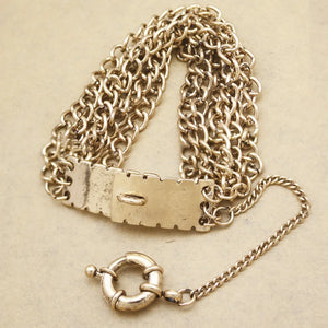 Vintage Silver Plated Chain Bracelet Bangle for Women