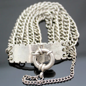 Vintage Silver Plated Chain Bracelet Bangle for Women