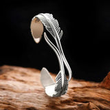 Vintage Silver Plated Copper Feather Bracelet