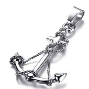 Vintage Silver Stainless Steel Anchor Charm Pendant