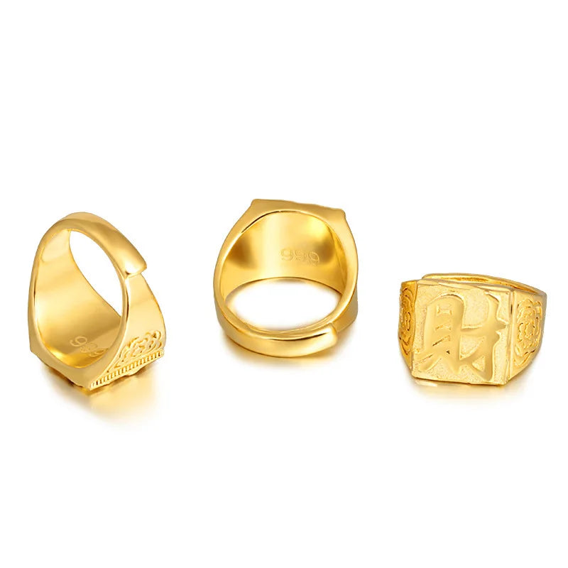 Vintage 24K Couple Gadgets for Men Gothic Finger Chunky Rings Engagement Wedding