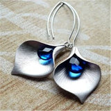 Boho Earrings Tribal Antique Silver Flower Dangle