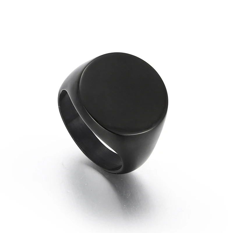 Chunky Round Glossy Rings for Men Women Minimalist Finger Rings