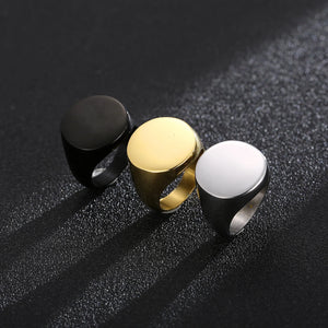 Chunky Round Glossy Rings for Men Women Minimalist Finger Rings