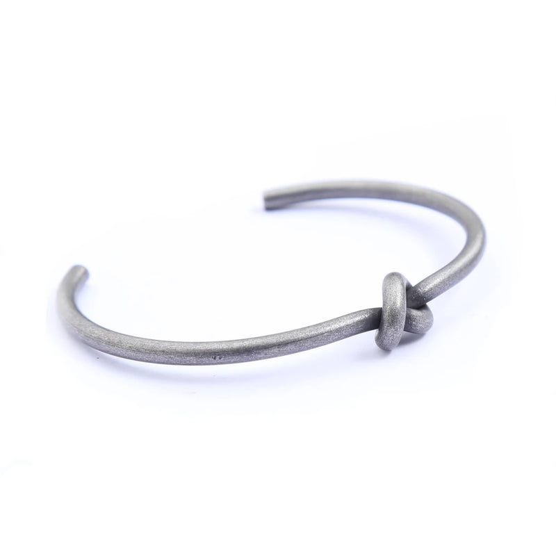 Vintage Knotted Opening Bracelets Stainless Steel Adjustable Bangles