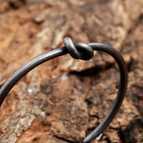 Vintage Knotted Opening Bracelets Stainless Steel Adjustable Bangles