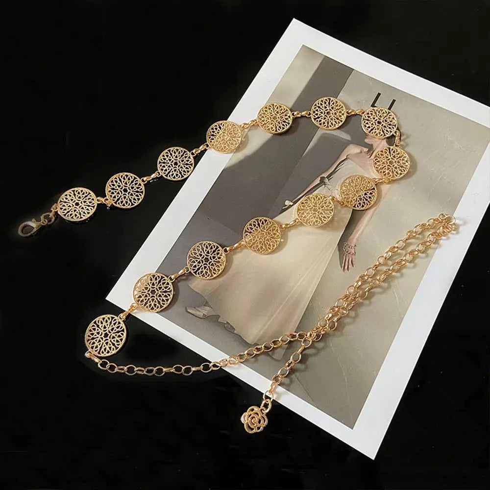 Vintage Hollow Out Waist Chain Lady Waistband Dress Belt