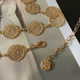 Vintage Hollow Out Waist Chain Lady Waistband Dress Belt