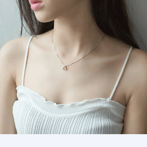 Vintage 925-Sterling-Silver Triangle Shape Necklace for Women