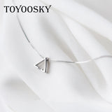 Vintage 925-Sterling-Silver Triangle Shape Necklace for Women