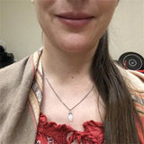 Vintage Water Drop Moonstone Pendant Necklace Ladies Clavicle Chain Necklace