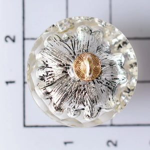 Vintage Simulated Pearl Floral Buttons DIY Hand Making Accessories