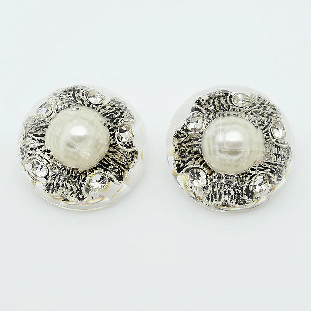 Vintage Simulated Pearl Floral Buttons DIY Hand Making Accessories