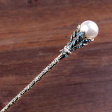 Vintage Pearl Hair Sticks Hair Clip Crystal Rhinestone Hairpin
