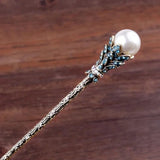 Vintage Pearl Hair Sticks Hair Clip Crystal Rhinestone Hairpin