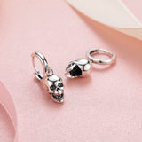 Vintage 925 Sterling Silver Skeleton Earrings Gothic Punk Jewelry